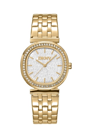 Stalen Quartz Horloge - Goudkleurig en Wit