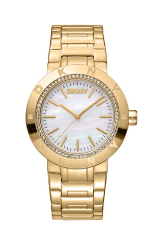 Stalen Quartz Horloge - Goudkleurig en Wit