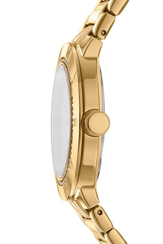 Stalen Quartz Horloge - Goudkleurig en Wit