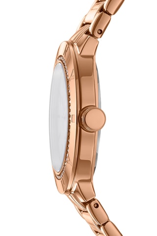 Stalen Quartz Horloge - Roségoudkleurig en Wit