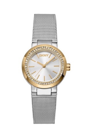 Stalen Quartz Horloge - Zilverkleurig en Goudkleurig