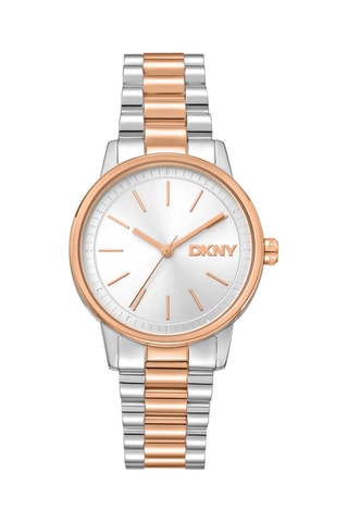 Stalen Quartz Horloge - Zilverkleurig en Roségoudkleurig