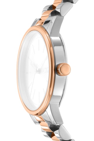 Stalen Quartz Horloge - Zilverkleurig en Roségoudkleurig