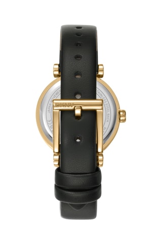 Leren Quartz Horloge - Zwart en Goudkleurig