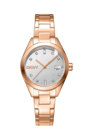 Stalen Quartz Horloge - Roségoudkleurig en Zilverkleurig