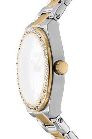 Stalen Quartz Horloge - Goudkleurig en Zilverkleurig