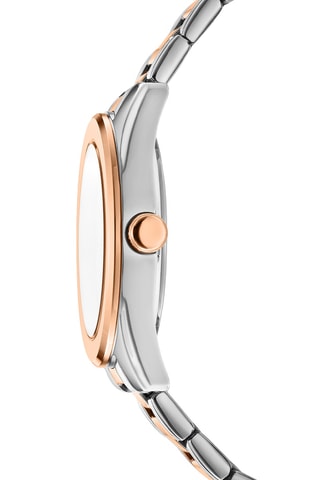 Stalen Quartz Horloge - Zilverkleurig en Roségoudkleurig