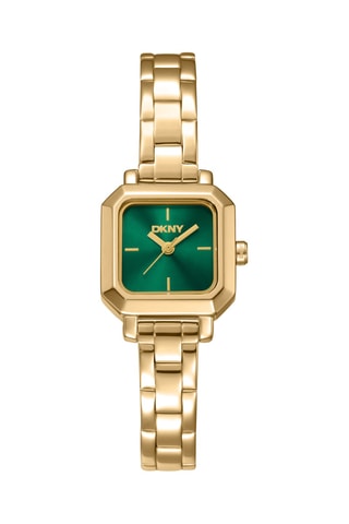 Stalen Quartz Horloge - Goudkleurig en Groen