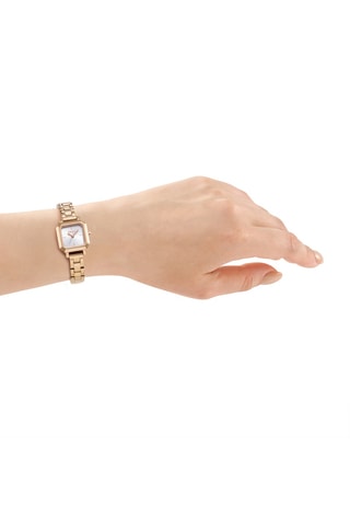 Stalen Quartz Horloge - Roségoudkleurig en Zilverkleurig