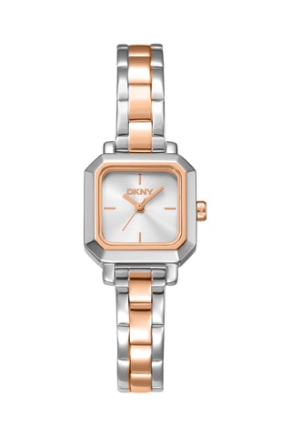 Stalen Quartz Horloge - Zilverkleurig en Roségoudkleurig