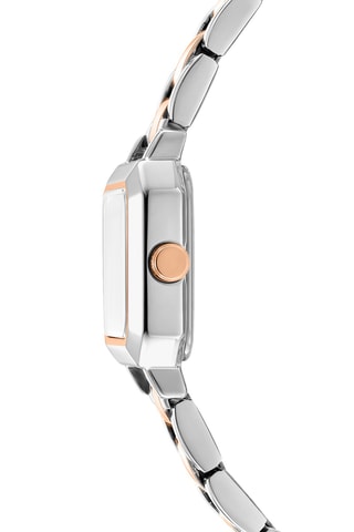 Stalen Quartz Horloge - Zilverkleurig en Roségoudkleurig