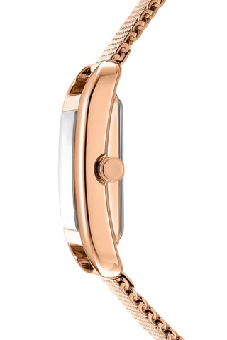 Stalen Quartz Horloge - Roségoudkleurig en Zilverkleurig