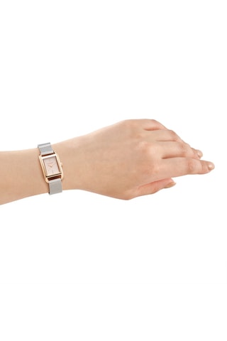 Stalen Quartz Horloge - Zilverkleurig en Roségoudkleurig