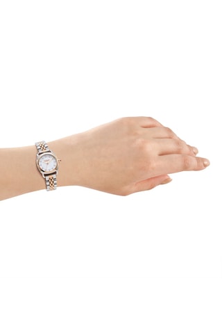 Stalen Quartz Horloge - Zilverkleurig en Roségoudkleurig