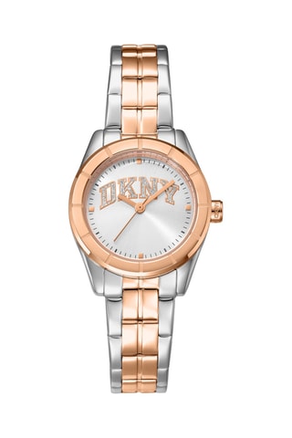 Stalen Quartz Horloge - Zilverkleurig en Roségoudkleurig