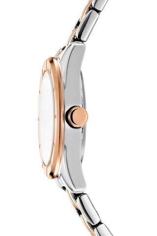 Stalen Quartz Horloge - Zilverkleurig en Roségoudkleurig