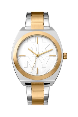 Stalen Quartz Horloge - Zilverkleurig en Goudkleurig