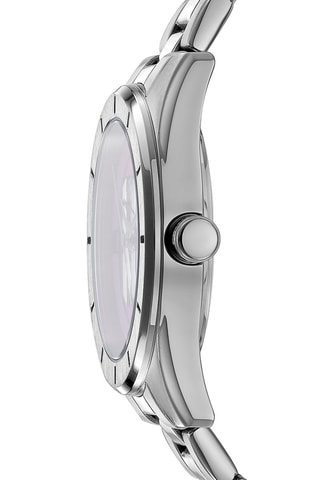 Stalen Quartz Horloge Logo - Zilverkleurig en Roze