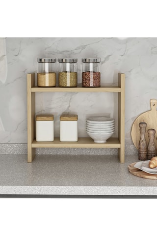 Etagère de cuisine 2 niveaux - Imitation bois