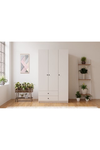 Armoire 3 portes et 2 tiroirs Rb-066 - 90 x 45 x 180 cm