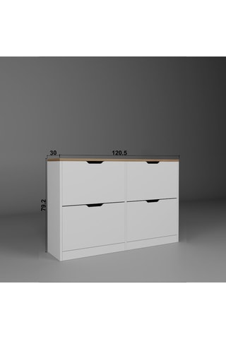 Meubles à chaussures 4 abattants - 120,5 x 79,2 x 30 cm