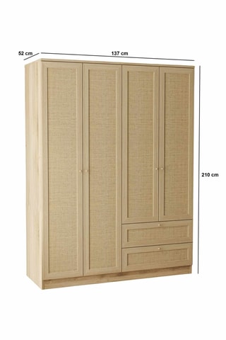 Armoire 4 portes Baru - 210 x 137 x 52 cm