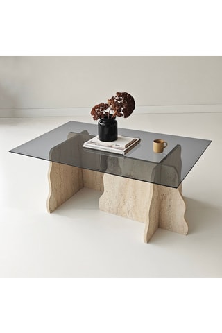Table basse en verre Canyon - 105 x 65 x 40 cm