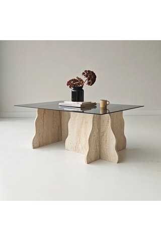 Table basse en verre Canyon - 105 x 65 x 40 cm