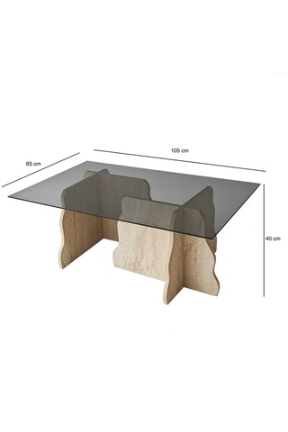 Table basse en verre Canyon - 105 x 65 x 40 cm