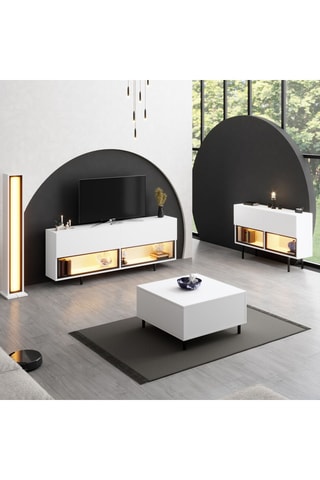 Meuble TV 2 portes Ekol Down - 180 x 32 x 67 cm