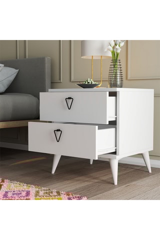 Table de chevet 2 tiroirs Versa - 52 x 55,1 x 45 cm