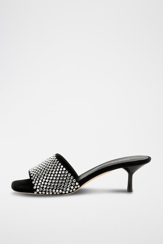 Mules à talons en cuir Eugy - Noir - Guess