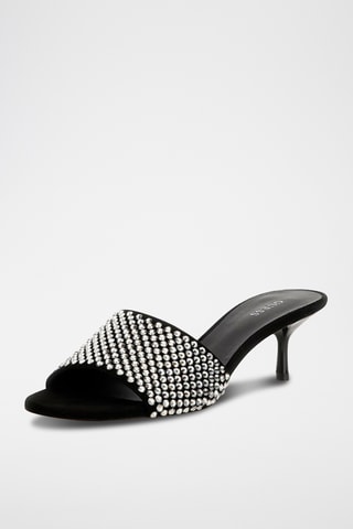 Mules à talons en cuir Eugy - Noir - Guess