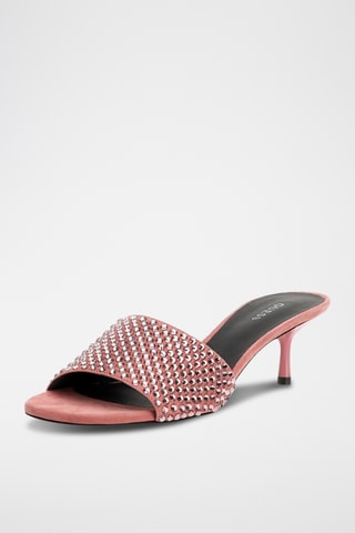 Mules à talons en cuir Eugy - Rose - Guess