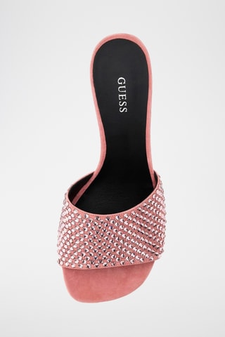 Mules à talons en cuir Eugy - Rose - Guess