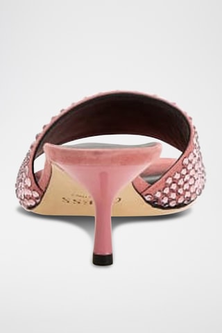 Mules à talons en cuir Eugy - Rose - Guess