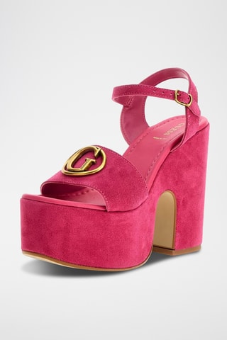 Sandales à talons en nubuck Clody - Fuchsia - Guess