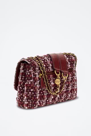 Sac porté épaule en tweed Giully - Bordeaux - Guess