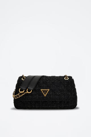 Sac bandoulière en tweed Giully - Noir - Guess