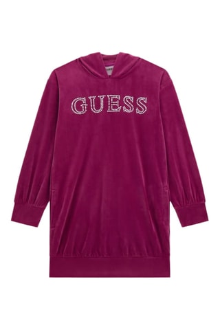 Sweat en velours à capuche - Violet - Guess