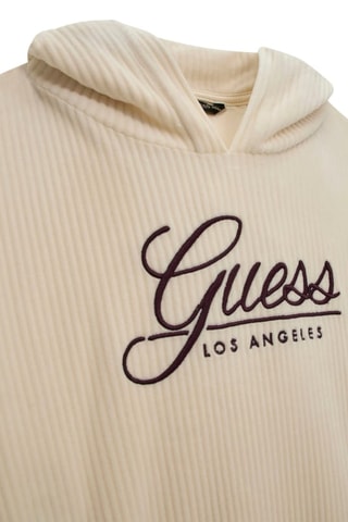 Sweat en velours à capuche - Beige - Guess