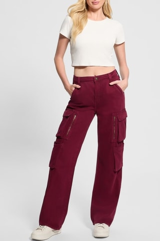 Pantalon cargo taille haute Kori - Bordeaux - Guess