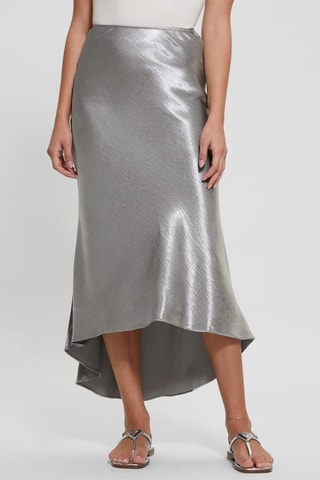 Jupe asymétrique taille haute Lilya - Argenté - Guess