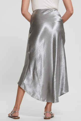 Jupe asymétrique taille haute Lilya - Argenté - Guess