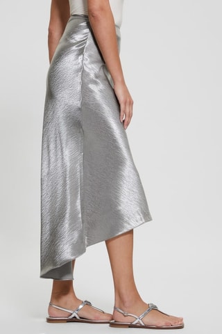 Jupe asymétrique taille haute Lilya - Argenté - Guess