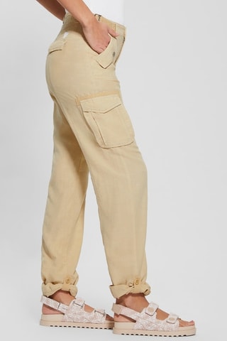 Pantalon cargo en lin Nessi - Beige - Guess