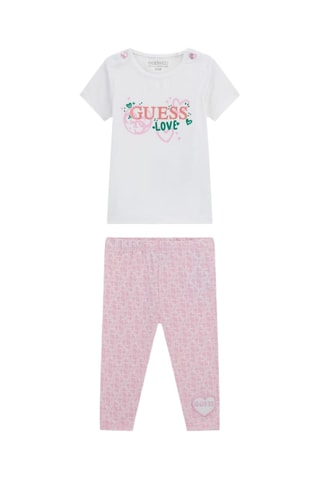 T-shirt et legging - Blanc et rose - Guess
