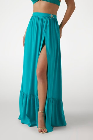 Jupe longue taille haute - Vert émeraude - Guess