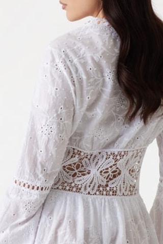 Kimono en broderie anglaise - Blanc - Guess
