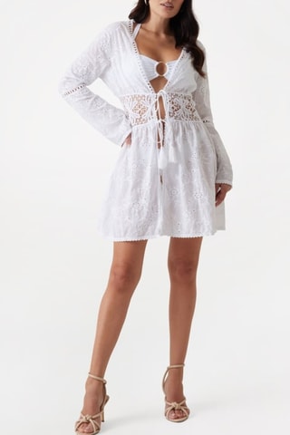 Kimono en broderie anglaise - Blanc - Guess